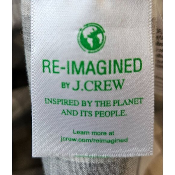 J. Crew Mens Size XL Slim Fit Stretch Organic Cotton Gray White Gingham Check - Picture 6 of 7